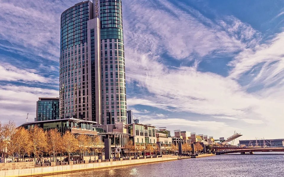 Crown Towers Melbourne beside the Yarra River in Southbank