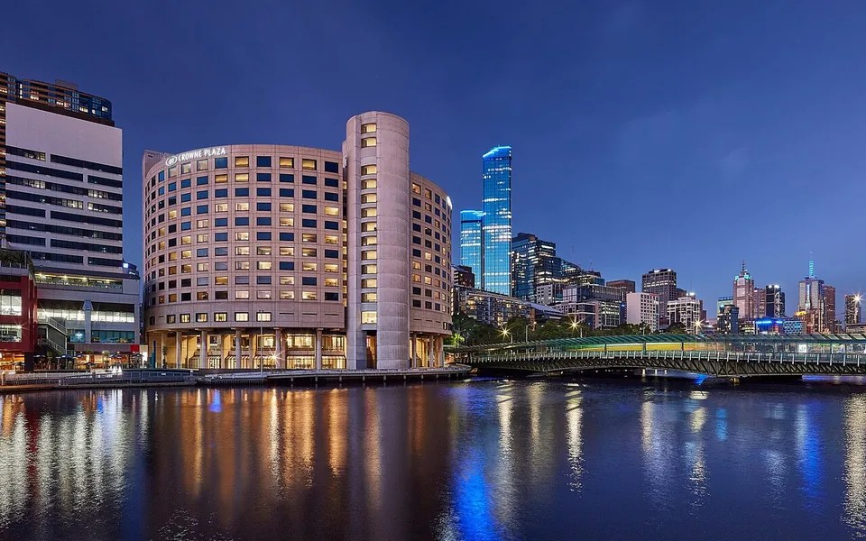 Crowne Plaza Melbourne exterior beside the Yarra River