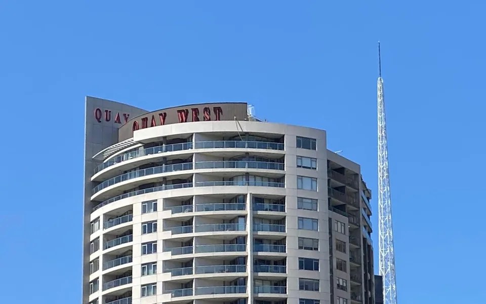 Quay West Suites Melbourne building above Southgate